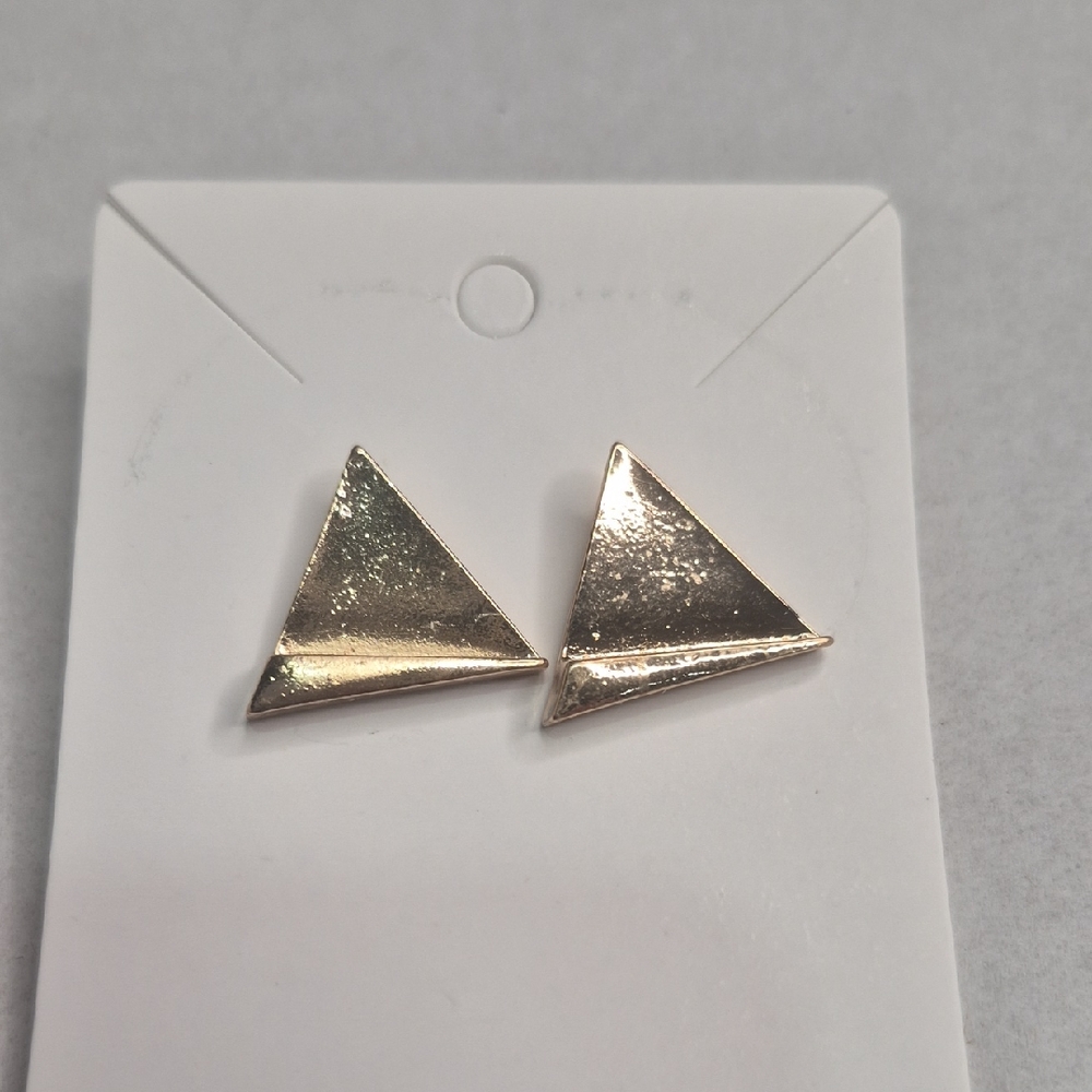 Gold Triangle Stud Earrings